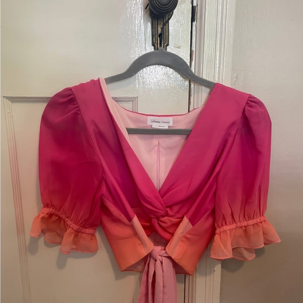 Pink and Orange Women's Top